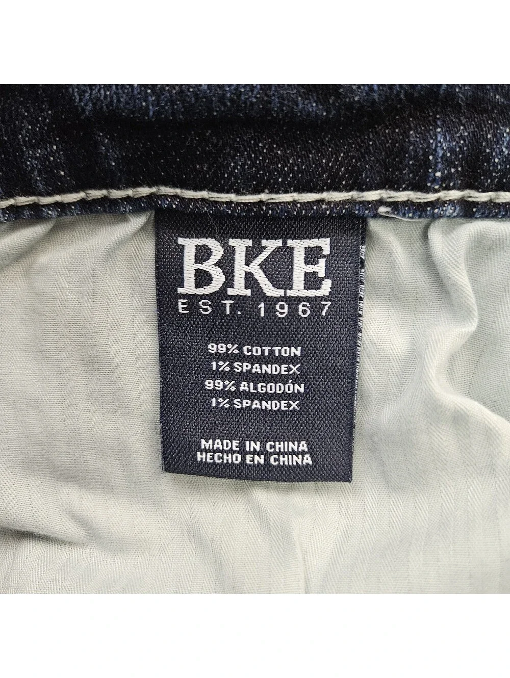 BKE TYLER Jeans Men Straight Leg 36x32 (Fits 36x31) Whiskering Stretch Denim